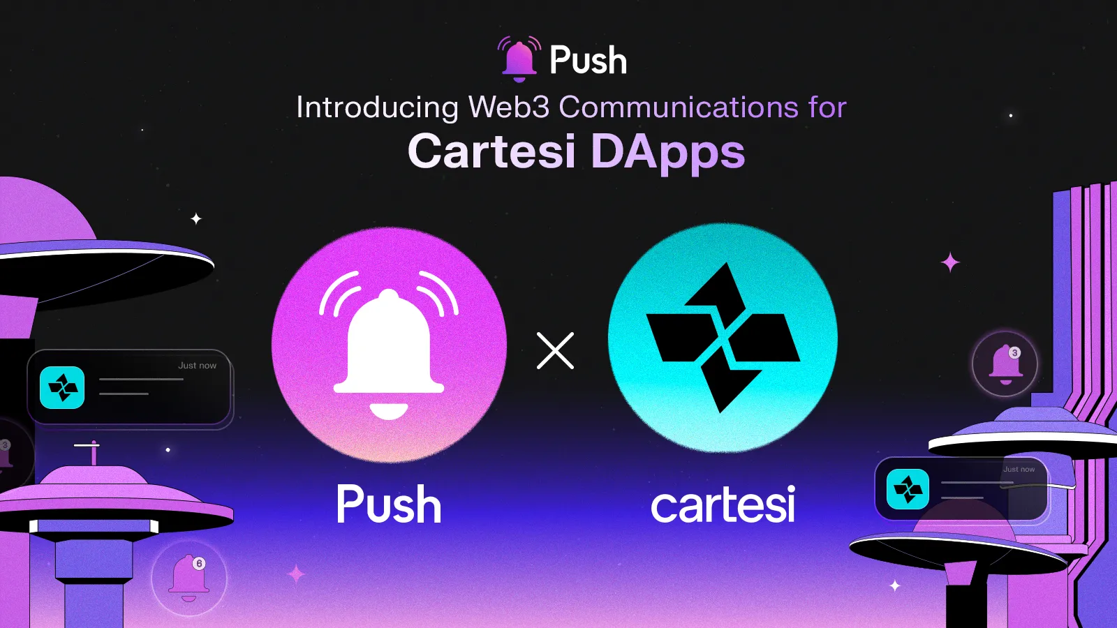 Cover Image of How developers can integrate Cartesi and Push Protocol.