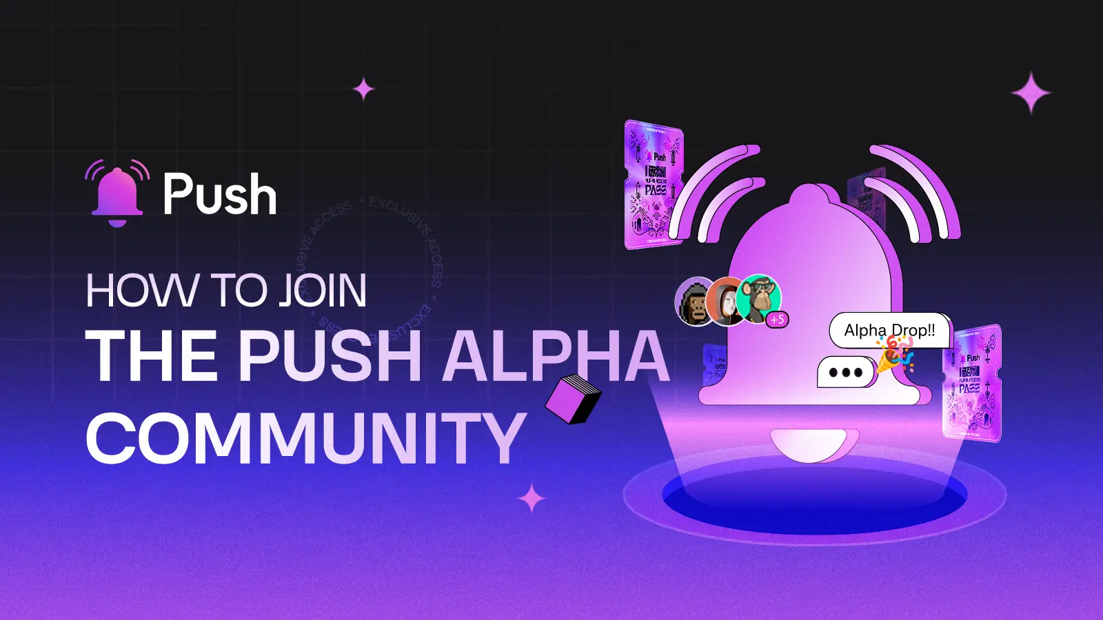Cover image of how to oin alpha community banner!🏆