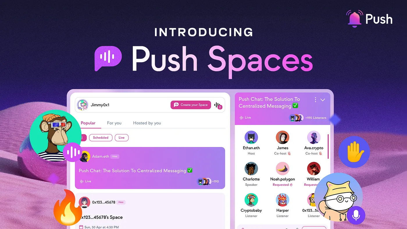 Cover image of Push Spaces is Live! Decentralized Audio and Video Streaming is Here