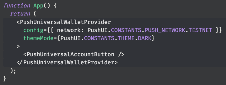 initialize the universal wallet provider