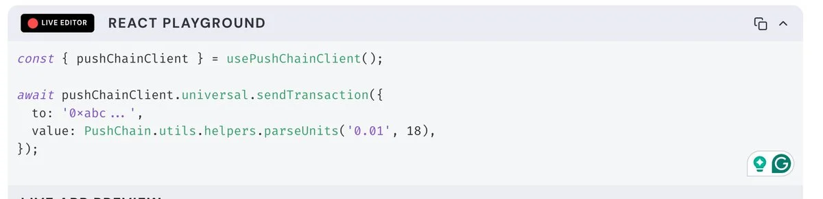 usePushChainClient hook code